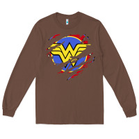 Chestnut tear off wonder woman shield Long Sleeve Tee - artisFamous