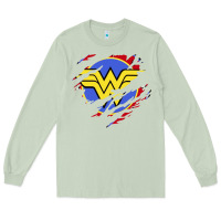 Matcha tear off wonder woman shield Long Sleeve Tee - artisFamous