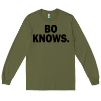 Army Green bo knows (black text) Long Sleeve Tee - artisFamous