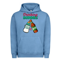 Pigment Pebble Blue Drinking Buddies Urban Hoodie - Jasminsmagicworld