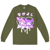 Army Green melody and kuromi heart Long Sleeve Tee - artisFamous