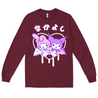 Burgundy melody and kuromi heart Long Sleeve Tee - artisFamous