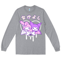 Heather Grey melody and kuromi heart Long Sleeve Tee - artisFamous