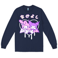 Navy melody and kuromi heart Long Sleeve Tee - artisFamous