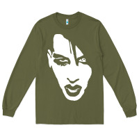 Army Green marilyn manson face Long Sleeve Tee - artisFamous