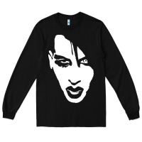 Black marilyn manson face Long Sleeve Tee - artisFamous