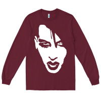 Burgundy marilyn manson face Long Sleeve Tee - artisFamous