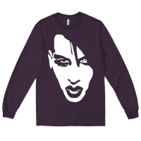 Plum marilyn manson face Long Sleeve Tee - artisFamous