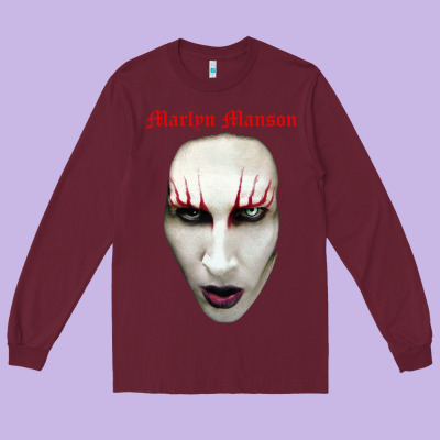 Marilyn Manson Long Sleeve Tee Designed By Artisfamous
