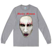 Heather Grey marilyn manson Long Sleeve Tee - artisFamous