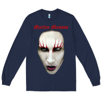 Navy marilyn manson Long Sleeve Tee - artisFamous