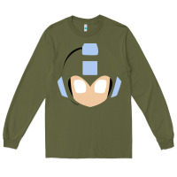 Army Green mega man retro video game face Long Sleeve Tee - artisFamous