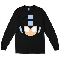 Black mega man retro video game face Long Sleeve Tee - artisFamous