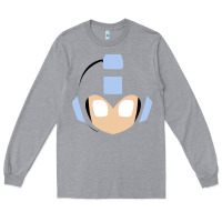 Heather Grey mega man retro video game face Long Sleeve Tee - artisFamous