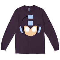 Plum mega man retro video game face Long Sleeve Tee - artisFamous