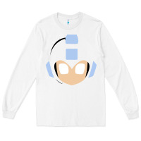 White mega man retro video game face Long Sleeve Tee - artisFamous