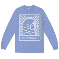Colony Blue cosmonaut – retro soviet space race Long Sleeve Tee - artisFamous