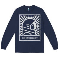 Navy cosmonaut – retro soviet space race Long Sleeve Tee - artisFamous
