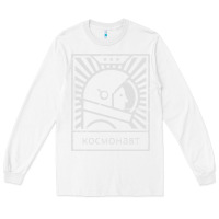 White cosmonaut – retro soviet space race Long Sleeve Tee - artisFamous