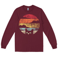 Burgundy cat retro vintage style Long Sleeve Tee - artisFamous