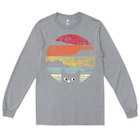 Heather Grey cat retro vintage style Long Sleeve Tee - artisFamous