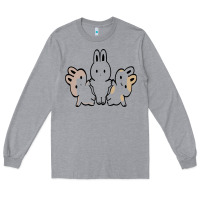 Heather Grey bunnys Long Sleeve Tee - artisFamous