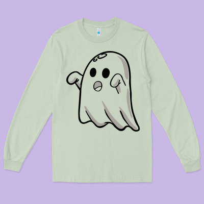 Ghost Long Sleeve Tee Designed By Artisfamous