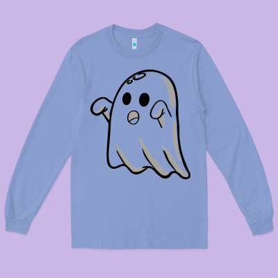Ghost Long Sleeve Tee Designed By Artisfamous