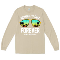 Mushroom school out forever retired teacher retro summer Long Sleeve Tee - artisFamous