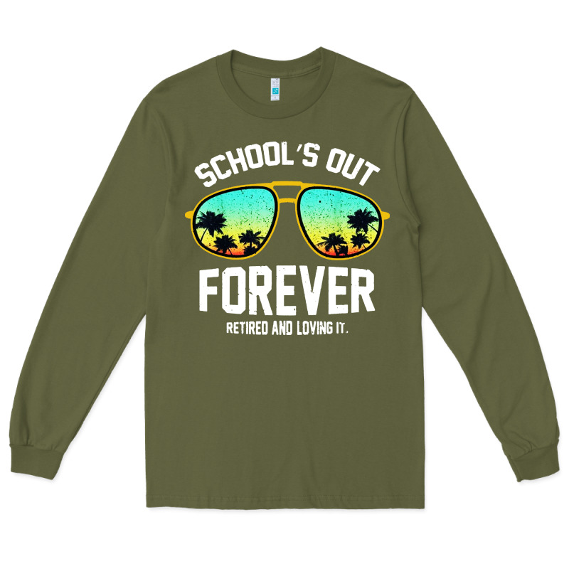 School Out Forever Retired Teacher Retro Summer Long Sleeve Tee by artisFamous | Teevron