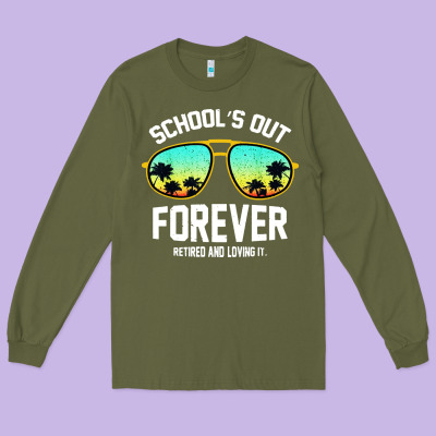 School Out Forever Retired Teacher Retro Summer Long Sleeve Tee Designed By Artisfamous