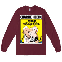 Burgundy charlie hebdo Long Sleeve Tee - artisFamous