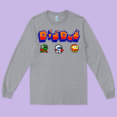 Dig Dug Long Sleeve Tee Designed By Artisfamous