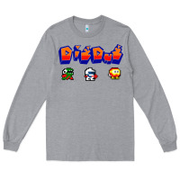 Heather Grey dig dug Long Sleeve Tee - artisFamous