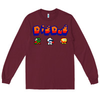Burgundy dig dug Long Sleeve Tee - artisFamous