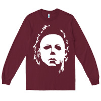 Burgundy halloween horror myers Long Sleeve Tee - artisFamous