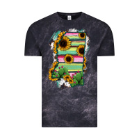 Cloud Black Mississippi Map Sunflower Cactus Serape Vintage Tee - RanaPortraitStore
