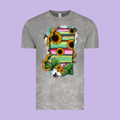 Mississippi Map Sunflower Cactus Serape Vintage Tee Designed By Ranaportraitstore