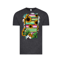 Vintage Black Mississippi Map Sunflower Cactus Serape Vintage Tee - RanaPortraitStore