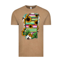 Vintage Coffee Mississippi Map Sunflower Cactus Serape Vintage Tee - RanaPortraitStore