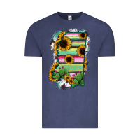 Vintage Denim Mississippi Map Sunflower Cactus Serape Vintage Tee - RanaPortraitStore