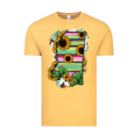Vintage Mustard Mississippi Map Sunflower Cactus Serape Vintage Tee - RanaPortraitStore