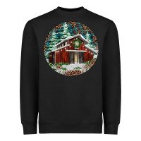 Black Barn Christmas Heavyweight Sweatshirt - RanaPortraitStore