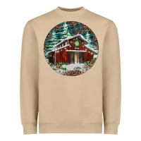 Mushroom Barn Christmas Heavyweight Sweatshirt - RanaPortraitStore