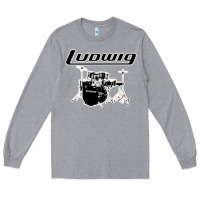 Heather Grey ludwig drum Long Sleeve Tee - artisFamous
