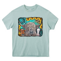 Cows Glitter Turquoise Leopard Sunflowers Heavy Core Tee | Teevron