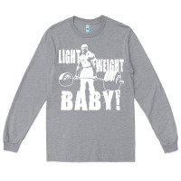Heather Grey American bodybuilder Long Sleeve Tee - artisFamous