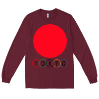 Burgundy Japan Flag Olympics Long Sleeve Tee - artisFamous