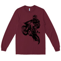 Burgundy motocross dirt bike design got dirt Long Sleeve Tee - artisFamous