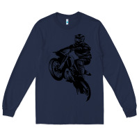 Navy motocross dirt bike design got dirt Long Sleeve Tee - artisFamous